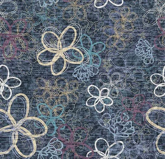 Forbo Flotex Vision Floral Bloom Navy 241001