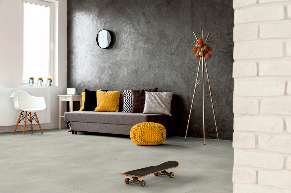 Light Grey Concrete - Polyflor Expona Simplay room setting