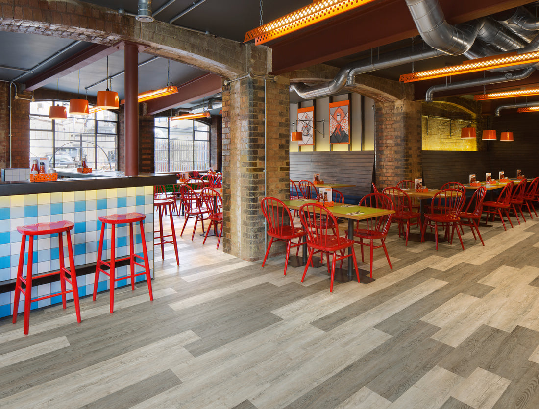 Seasoned Grey Oak - Polyflor Affinity 255 room setting