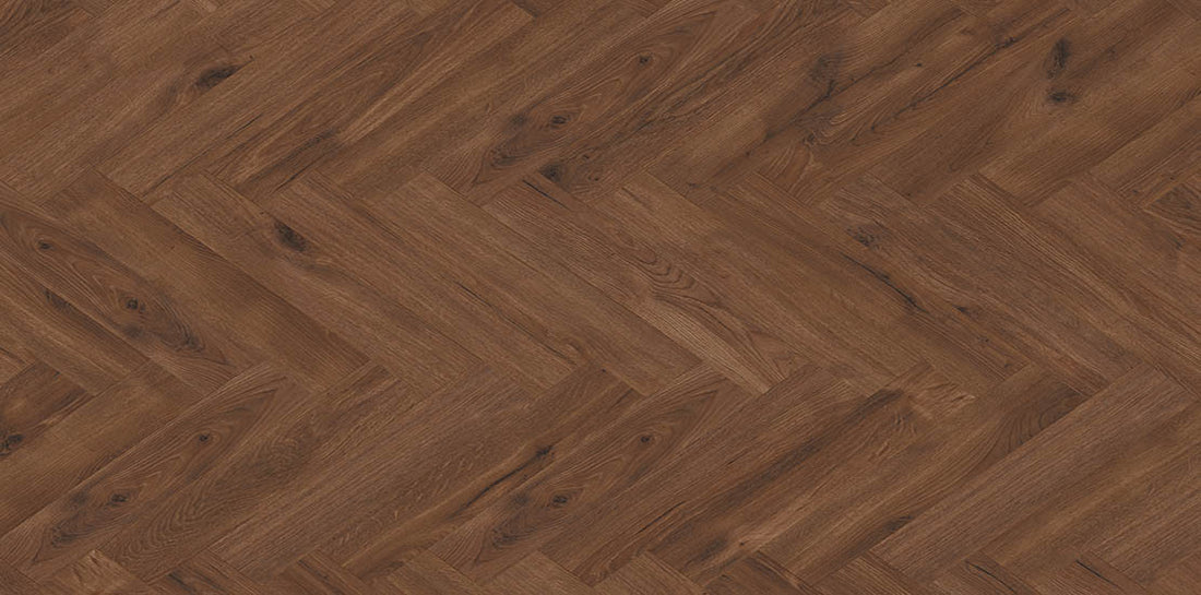 Furlong Manor Oak Chocolate Brown Laminate Herringbone 131x643mm