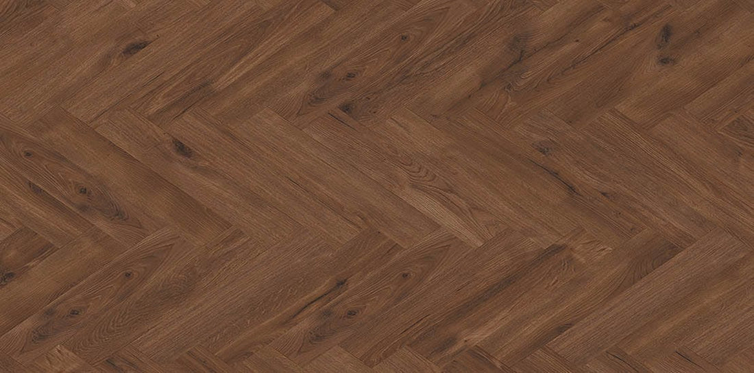 Furlong Manor Oak Chocolate Brown Laminate Herringbone 131x643mm
