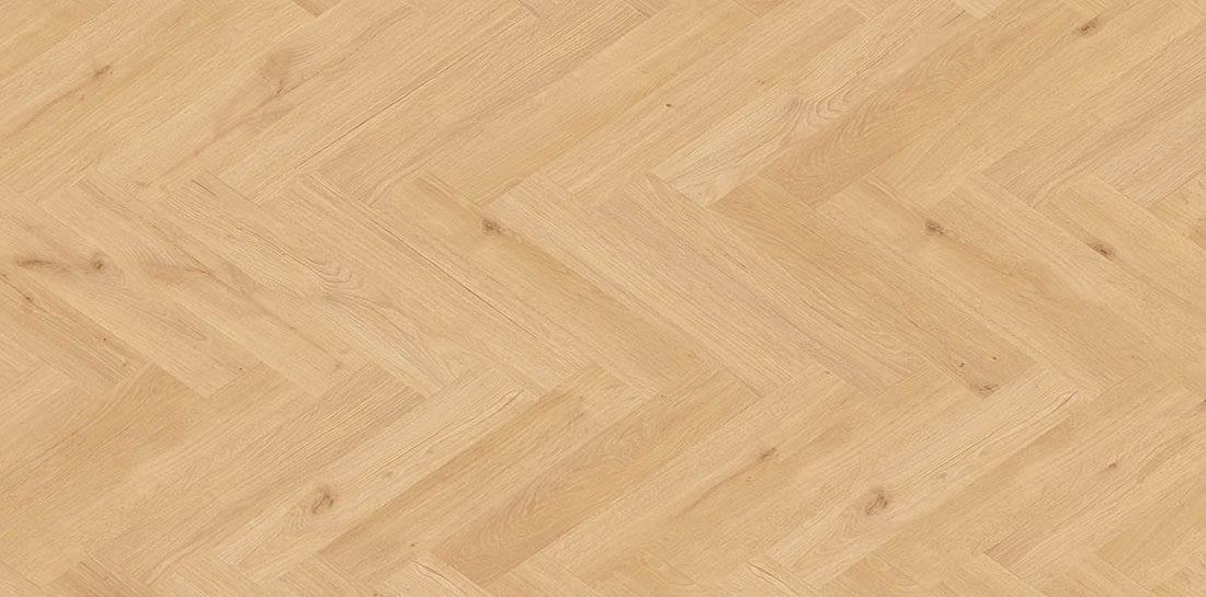 Furlong Manor Oak Natural Beige Laminate Herringbone 131x643mm