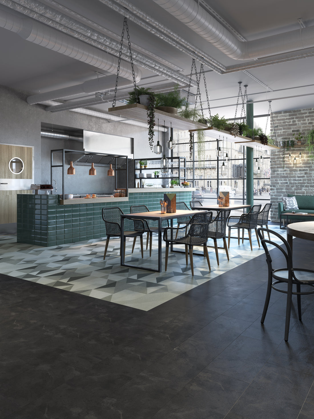 Atlantic Slate - Polyflor Expona Design room setting