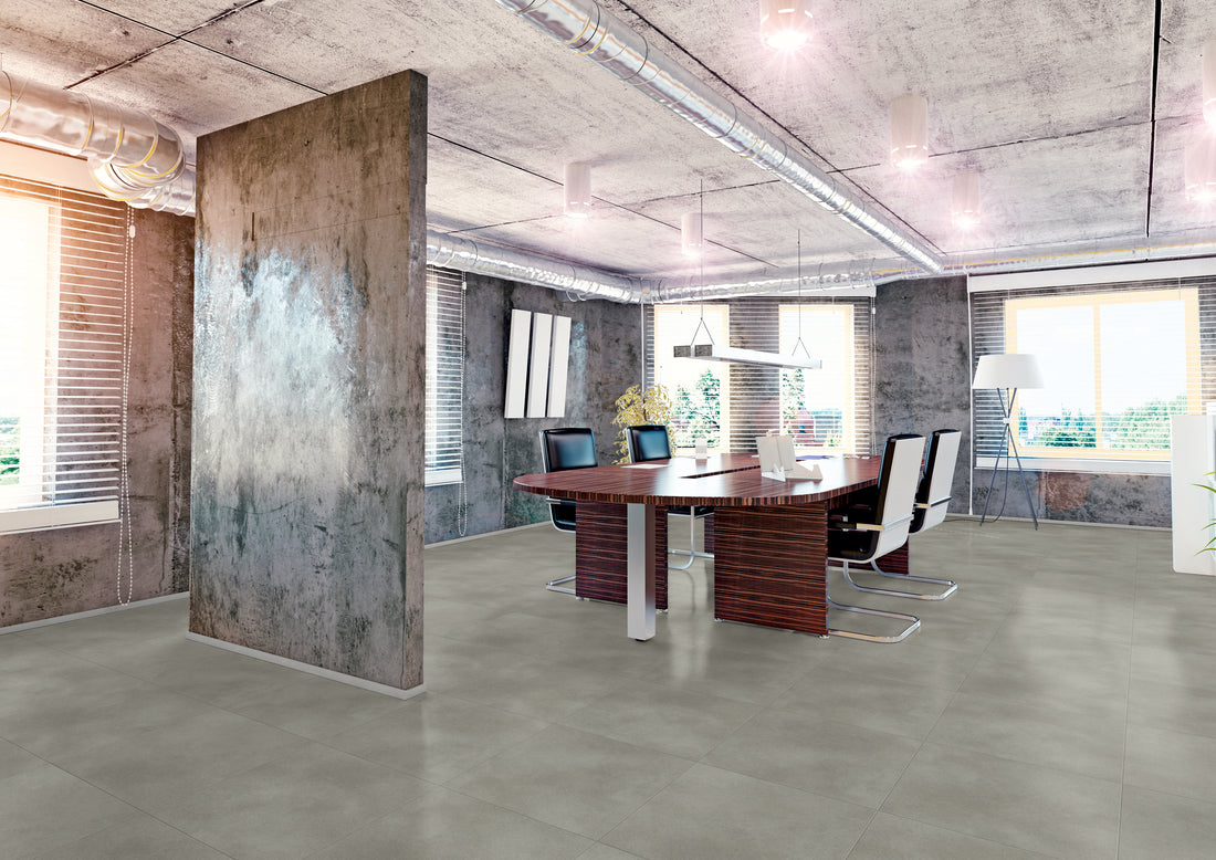 Warm Grey Concrete - Polyflor Expona Simplay room setting