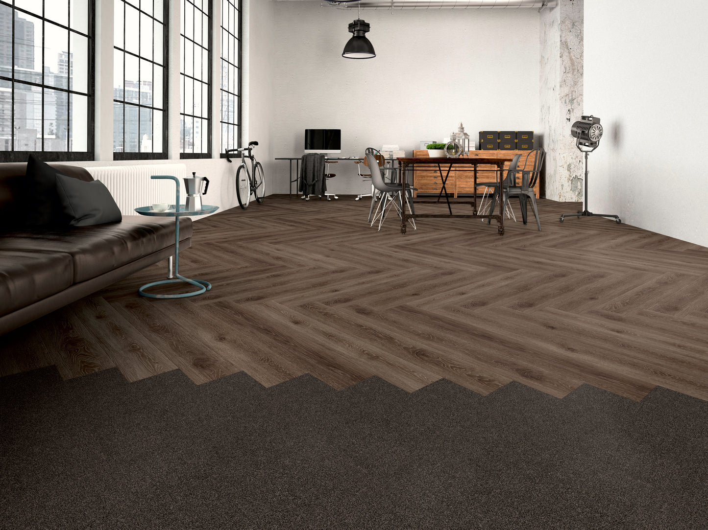 Dark Country Oak - Polyflor Expona Simplay room setting