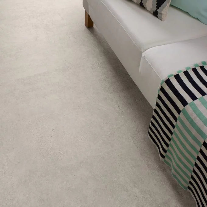 Polyflor Camaro PUR 2342 Burnished Concrete LVT flooring in contemporary interior
