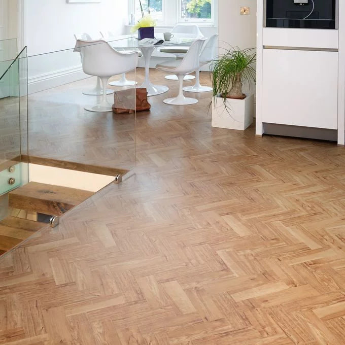 Polyflor Camaro PUR 2202 Nut Tree LVT installed in modern interior space
