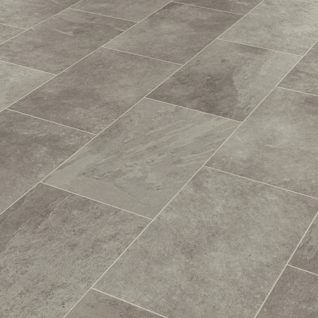 Karndean Knight Tile Grey Riven Slate Stone Effect LVT 2mm ST16 | Trade Prices