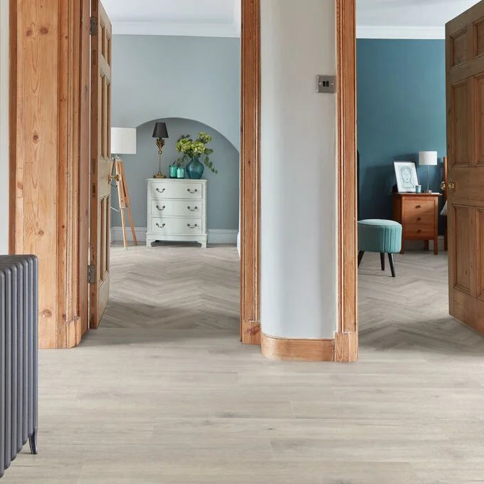Polyflor Westchester Oak Camaro PUR LVT flooring installed in modern room