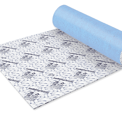 Premium flooring underlay selection including acoustic, thermal, and moisture barrier options