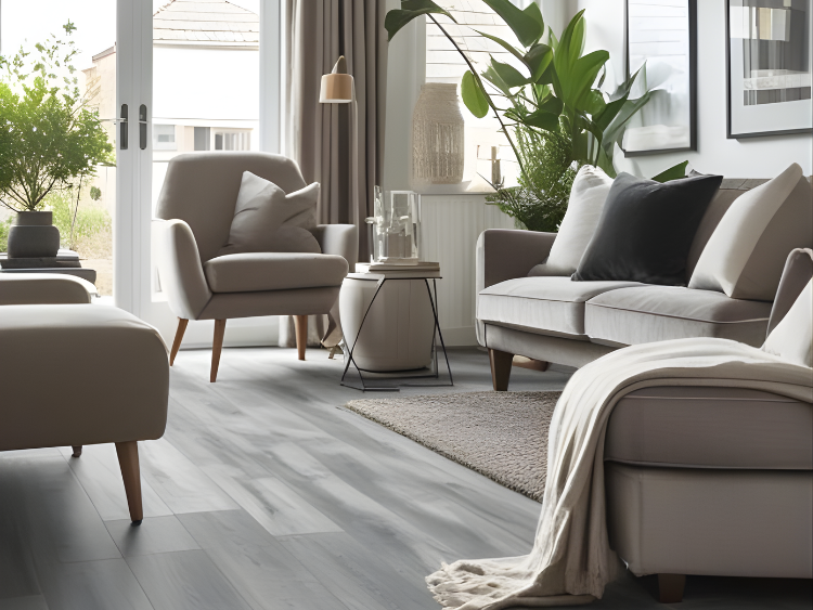 High-quality sheet vinyl flooring rolls in wood and tile effect designs