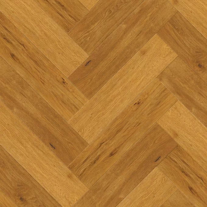 Polyflor Expona Commercial Saffron Oak Parquet vinyl sample