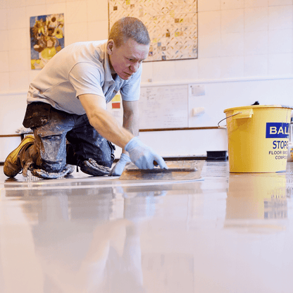 F-Ball Stopgap 1200 smoothing compound being applied with a trowel