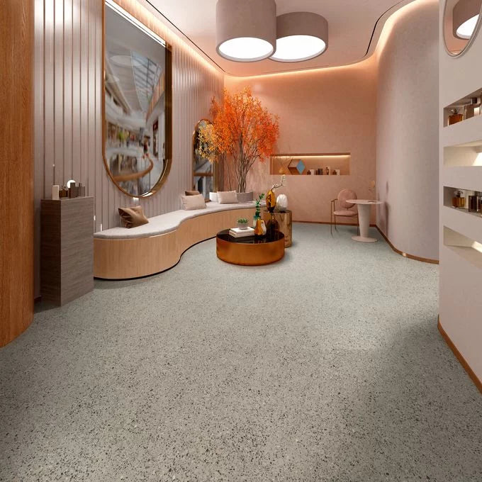 Polyflor Expona Commercial Grey Terrazzo vinyl flooring sample
