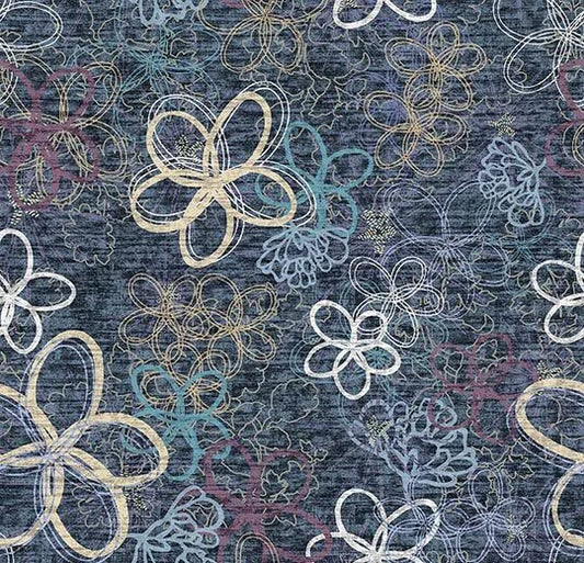 Forbo Flotex Vision Floral Bloom Navy 241001