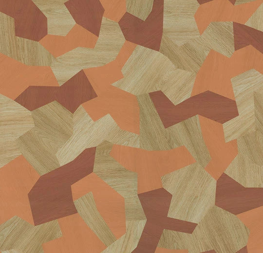 Forbo Sarlon 15dB Terracotta Shaped Wood 98506T4315 acoustic sheet vinyl