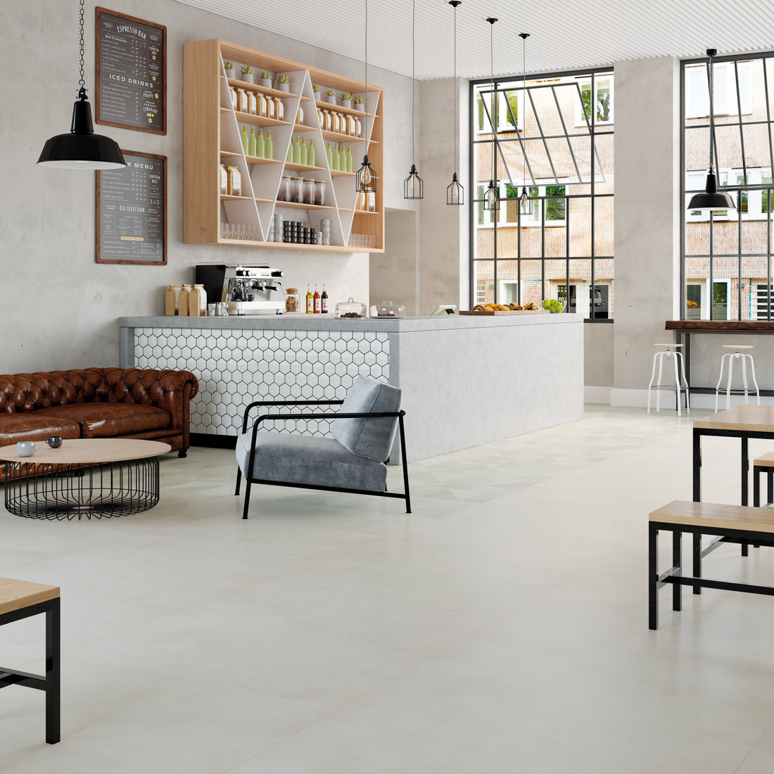 Frosted Cement - Polyflor Expona Design room setting