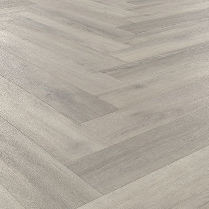 Polyflor Camaro Rigid Core Westchester Oak RPQ4141 herringbone flooring, angled view