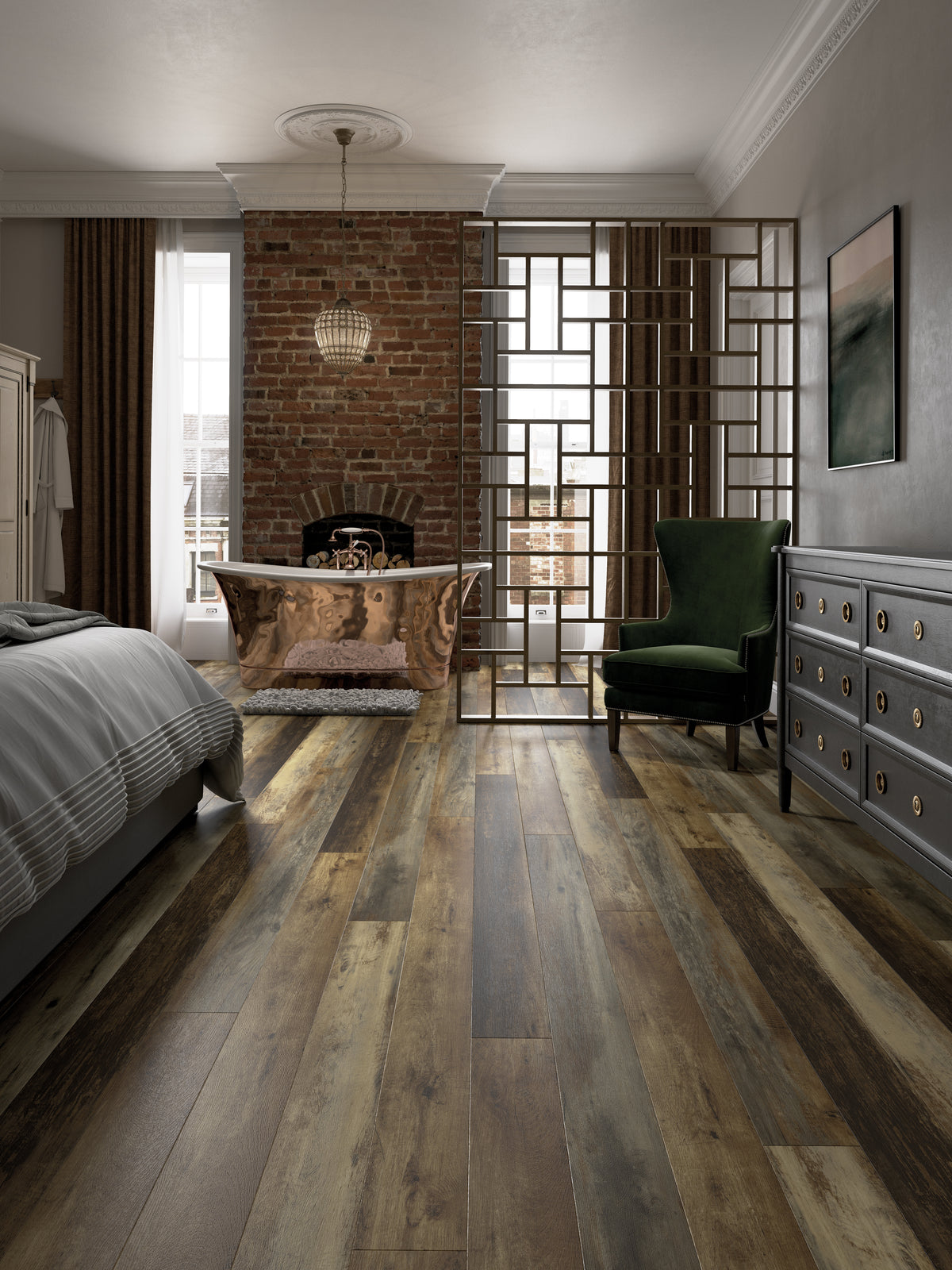 Rustic Spiced Timber - Polyflor Expona Design room setting
