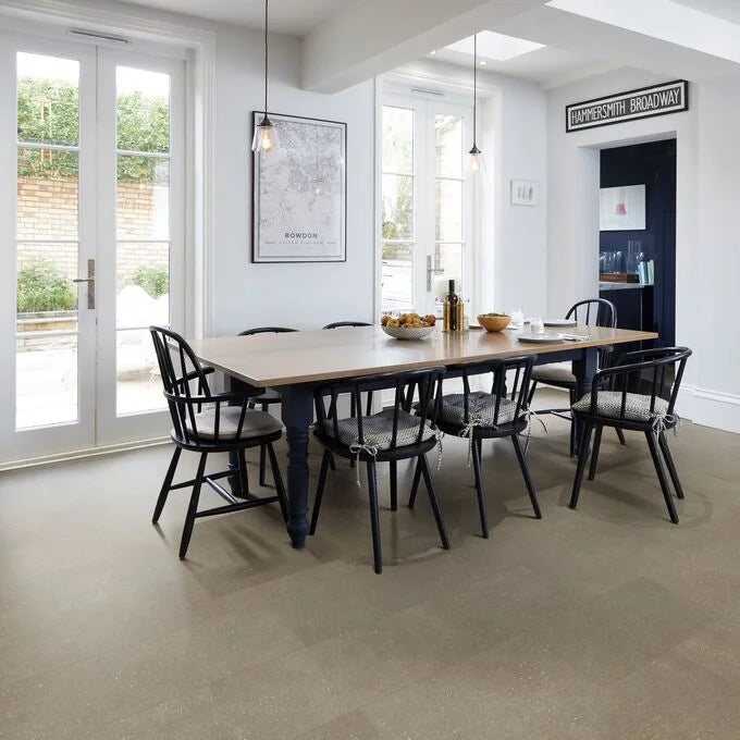 Polyflor Camaro Rigid Core Goldstone Micro Terrazzo SPC click LVT sample