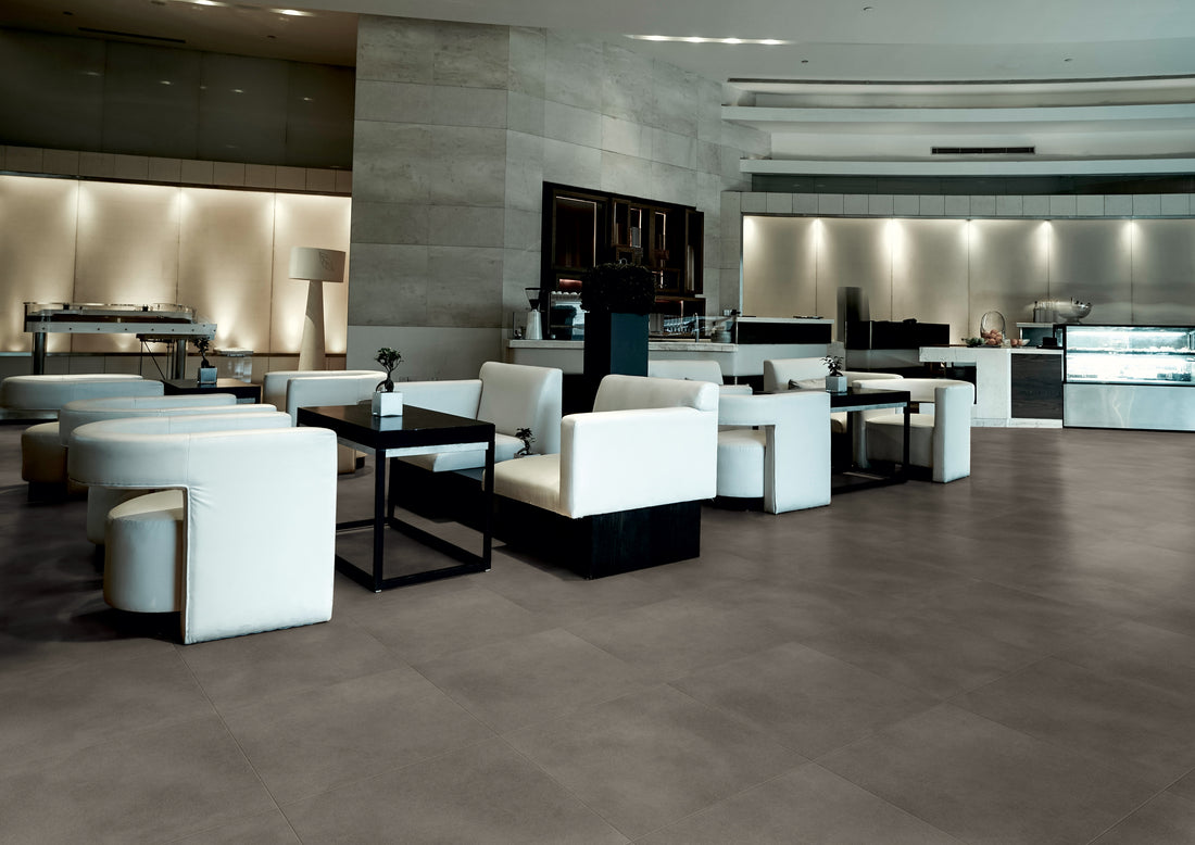 Dark Grey Concrete - Polyflor Expona Simplay room setting