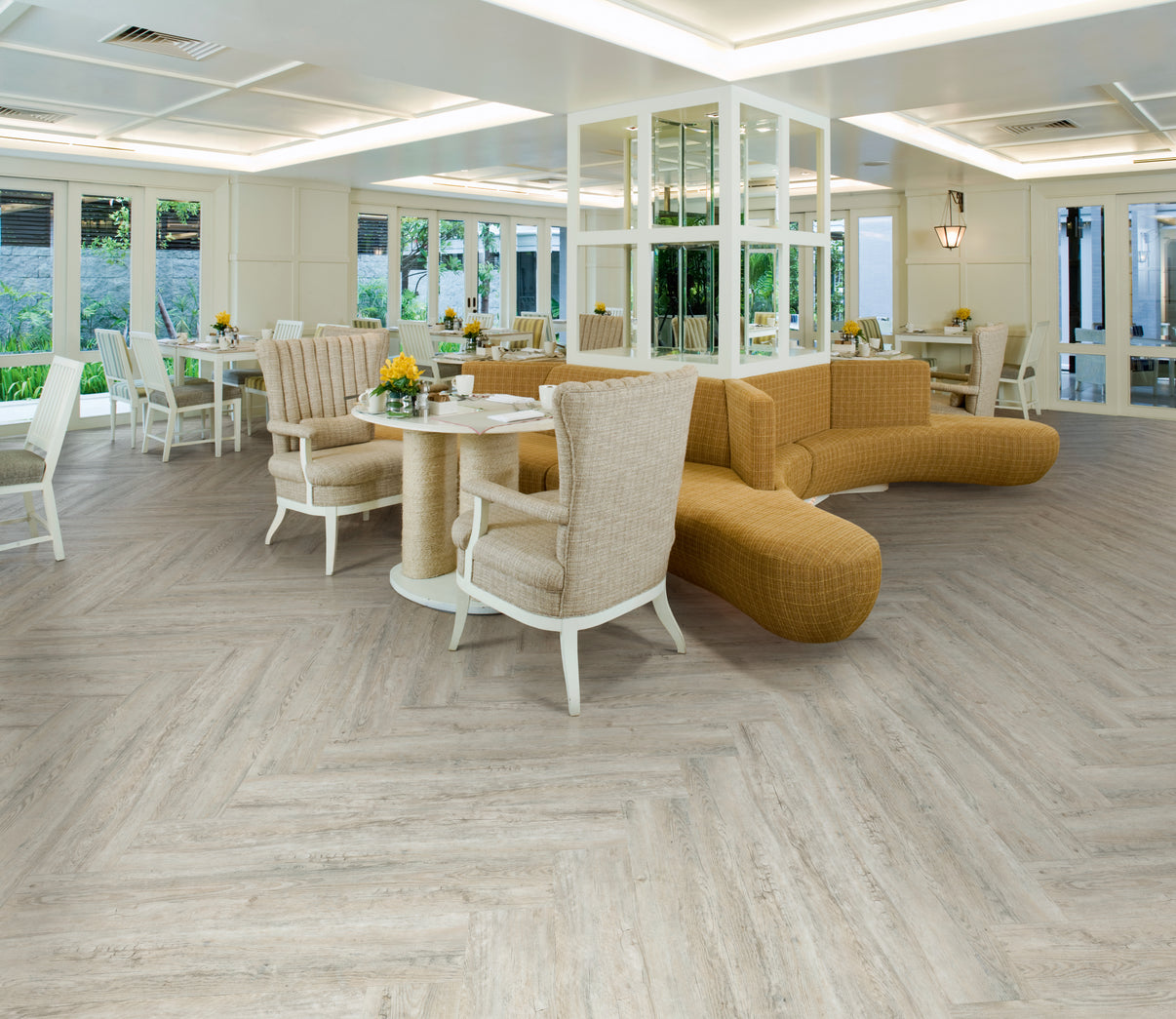 Cracked White Oak - Polyflor Affinity 255 room setting