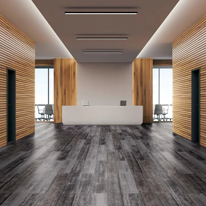 Polyflor Expona Commercial Black Abstract vinyl flooring sample