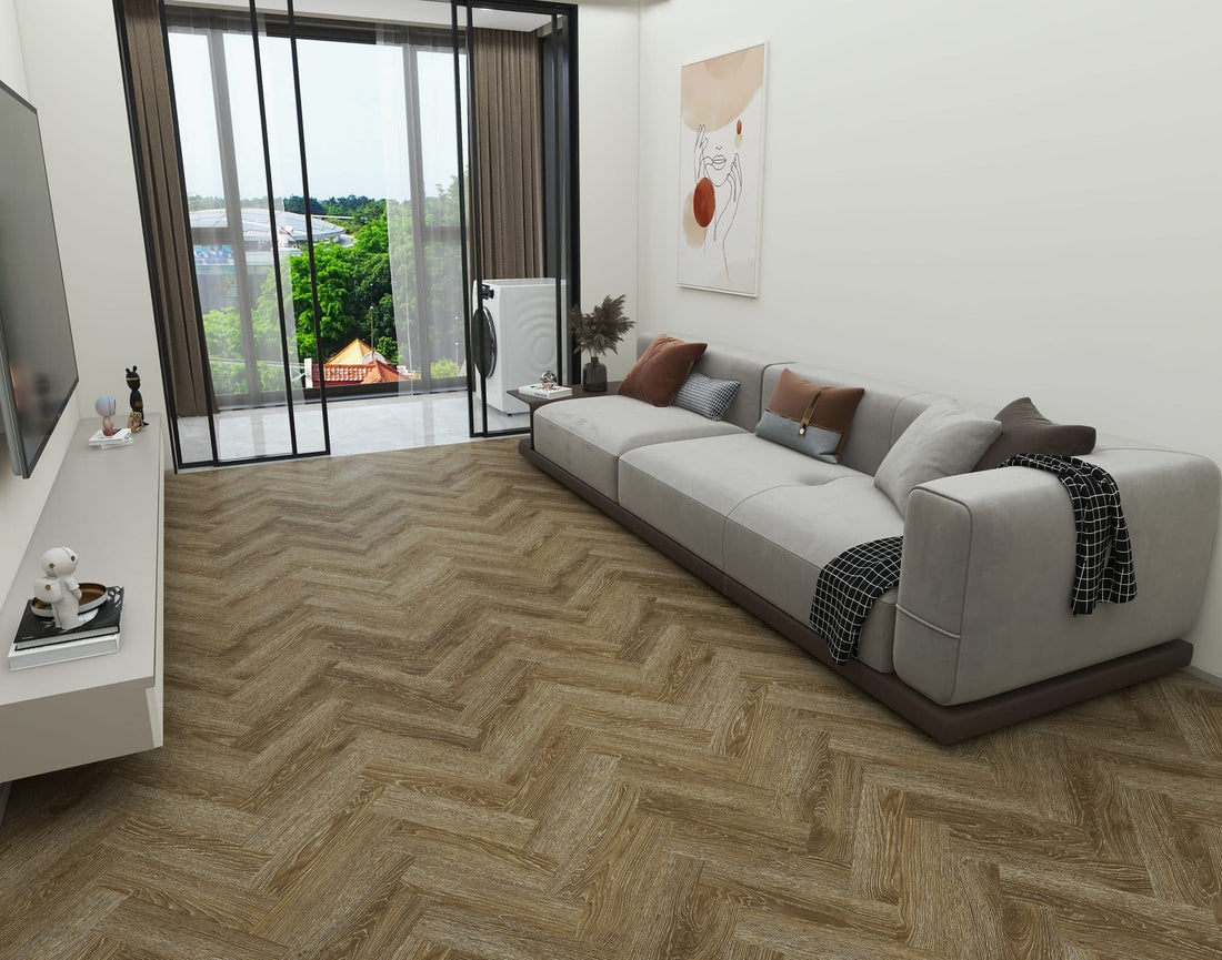 Wallbridge Oak Grande Parquet herringbone LVT 2.5mm 0.7mm wear wood-effect sample