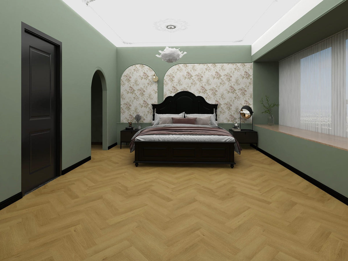 Natural Oak Grande Parquet herringbone LVT 2.5mm 0.7mm wear honey wood sample