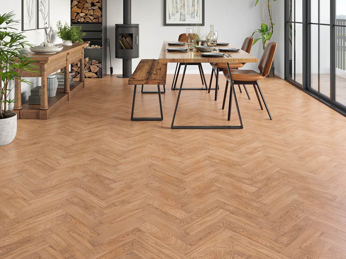 Flooring Wholesale Wood Dean Oak Herringbone Room Image