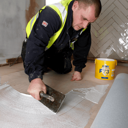 F-Ball Styccobond F73 Plus Heavy Duty Flooring Adhesive in use