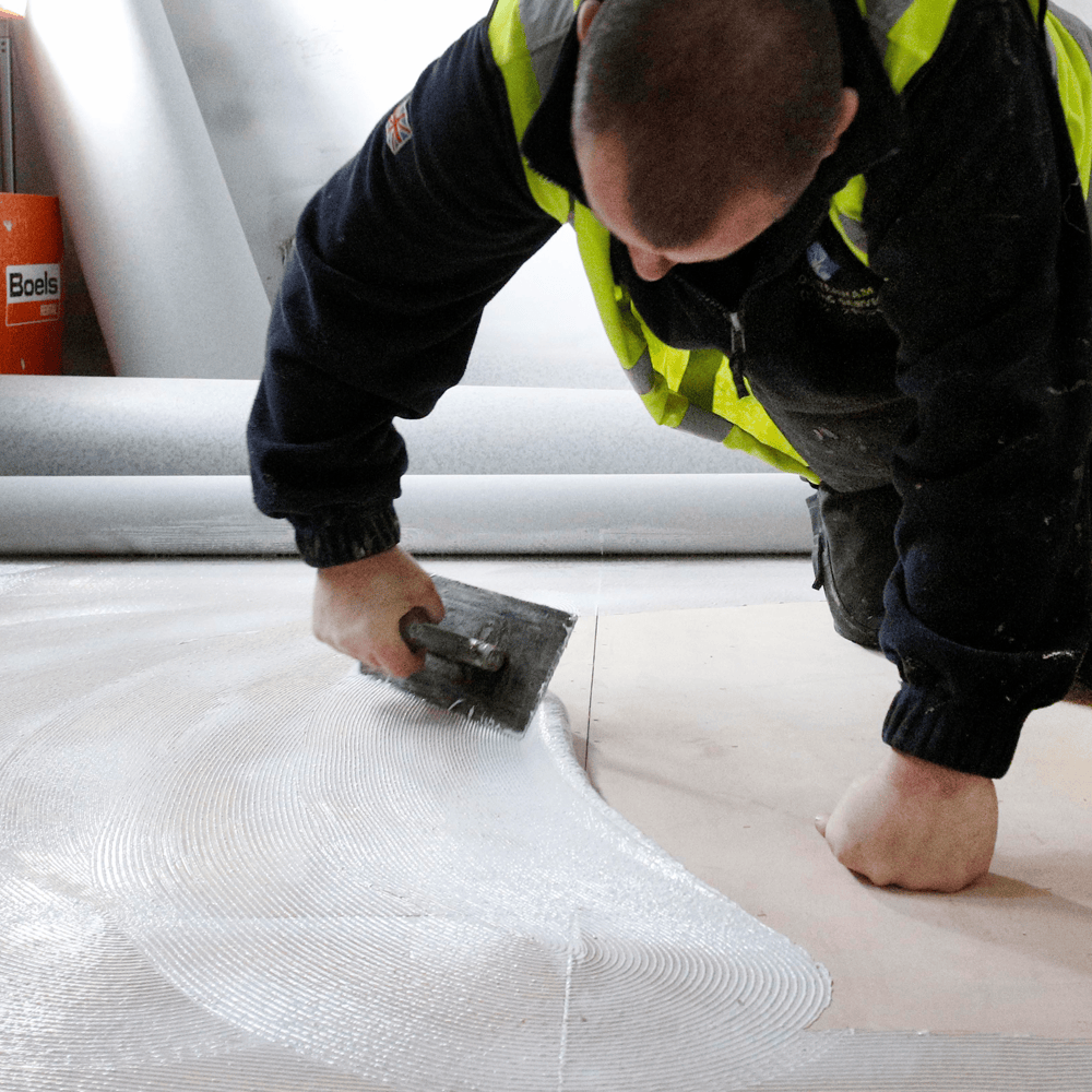 F-Ball Styccobond F73 Plus Heavy Duty Flooring Adhesive application