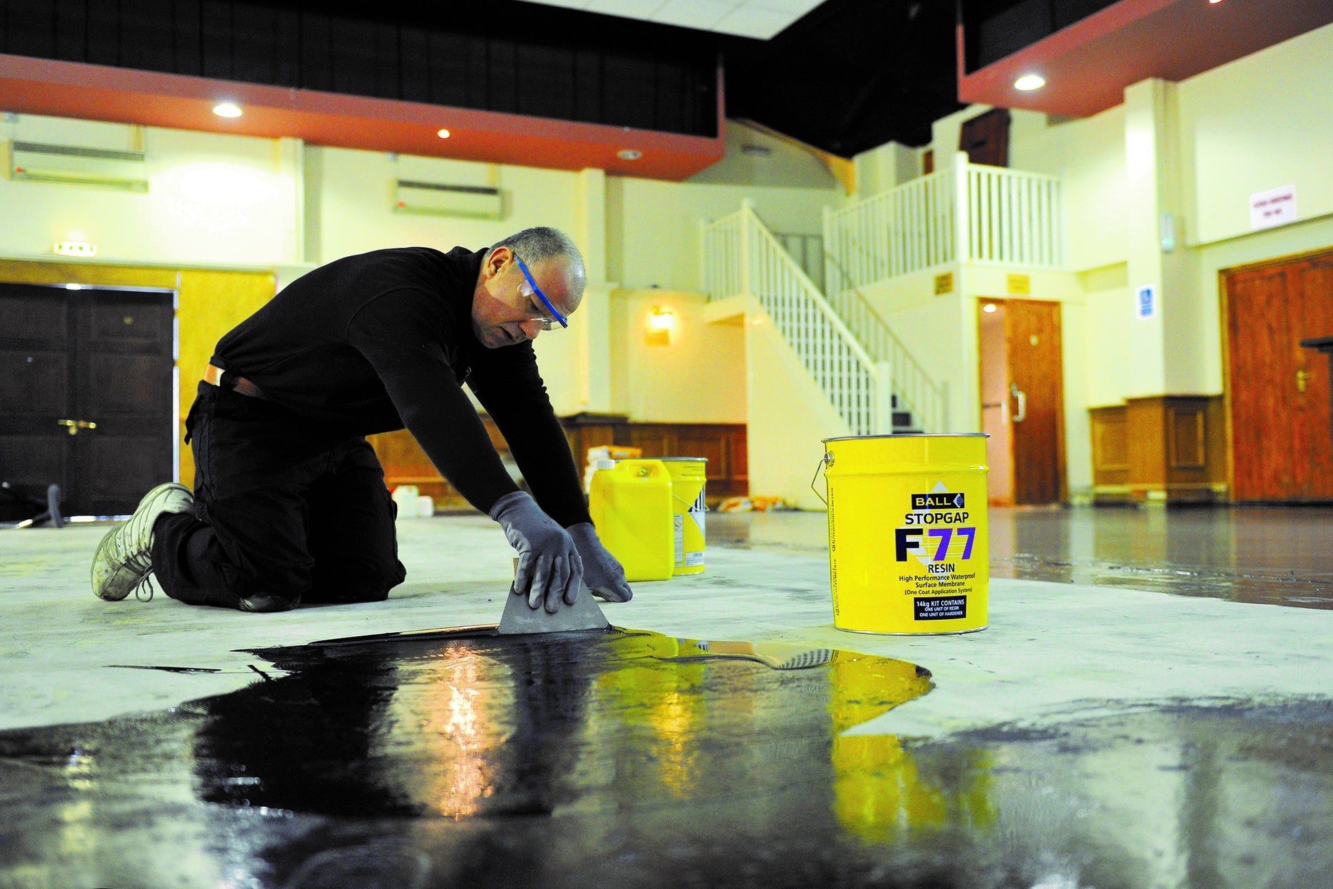 F-Ball Stopgap F77 waterproof surface membrane application