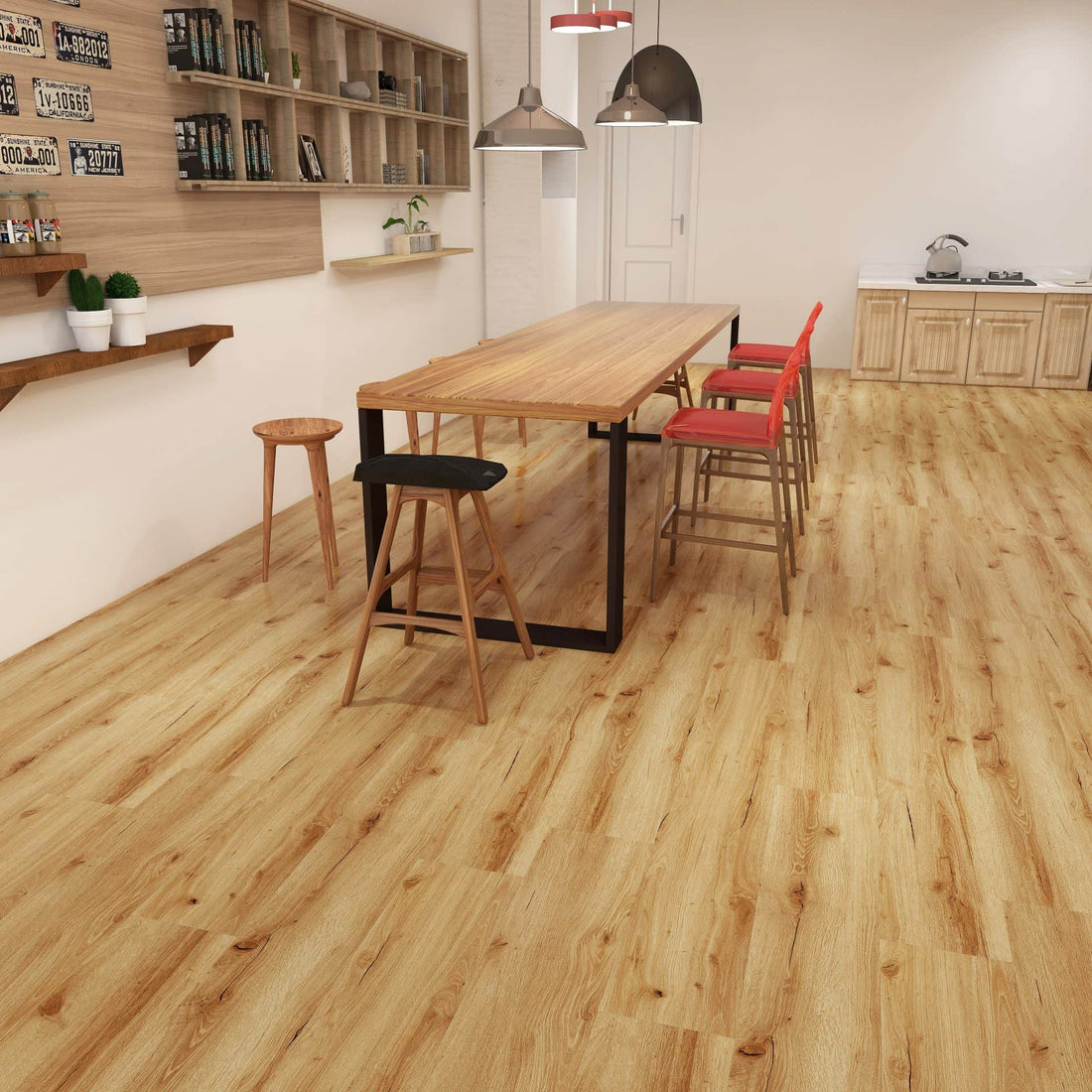 Harvest Oak Woods Click SPC waterproof click vinyl plank 4.4mm wood-effect sample