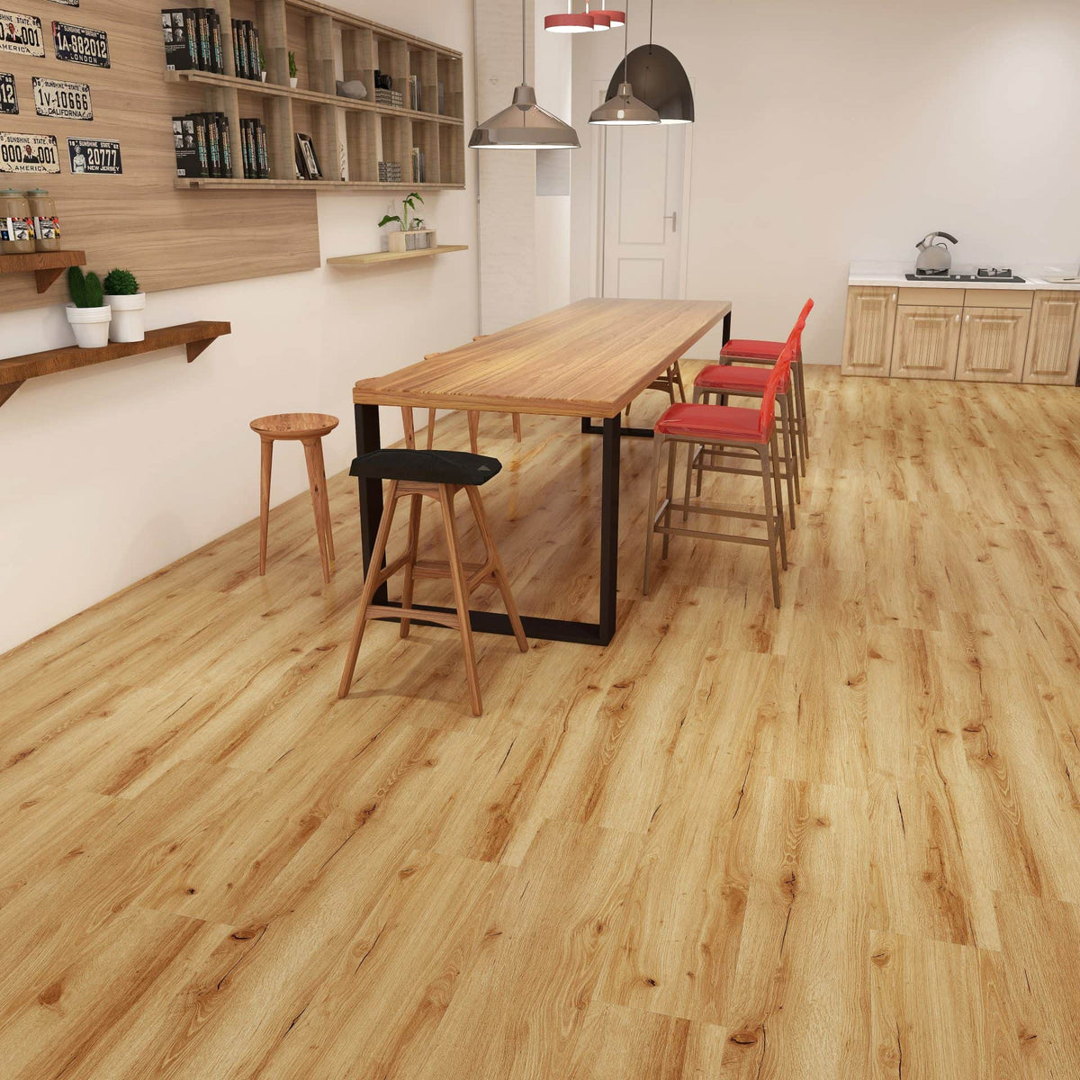 Harvest Oak Woods Click SPC waterproof click vinyl plank 4.4mm wood-effect sample
