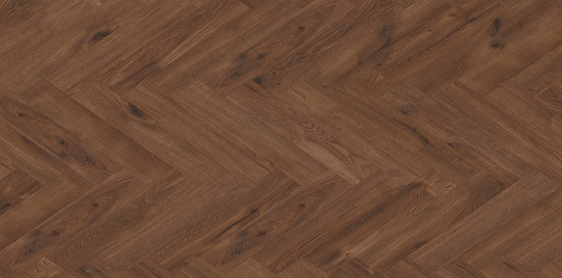 Furlong Manor Oak Chocolate Brown Laminate Herringbone 131x643mm