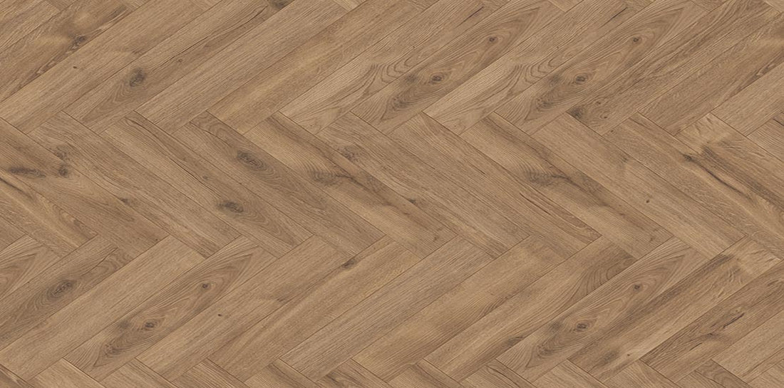 Furlong Manor Oak Greige Laminate Herringbone 131x643mm