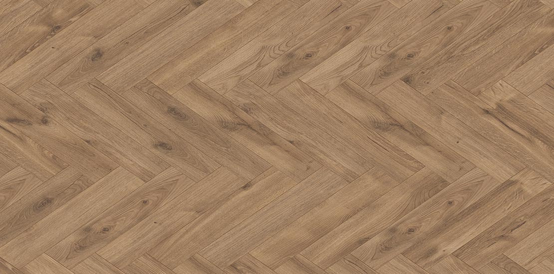 Furlong Manor Oak Greige Laminate Herringbone 131x643mm
