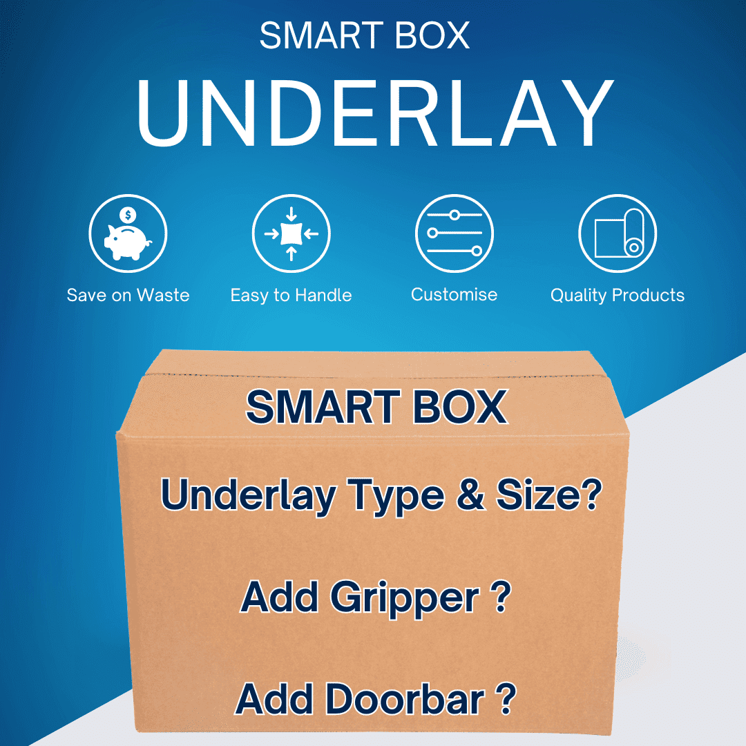 Complete carpet fitting kits with pre-measured underlay and gripper rods
