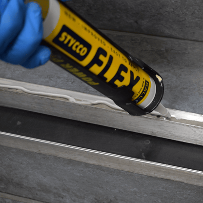 F-Ball Stycco Flex Rapid Flexible Adhesive application