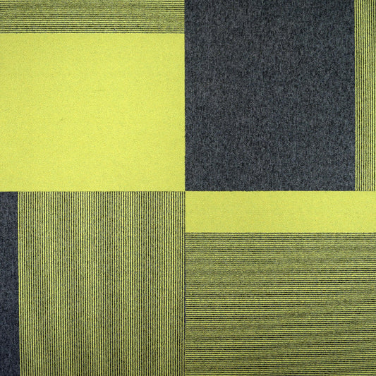 Total Contrast Black Leaf carpet tile