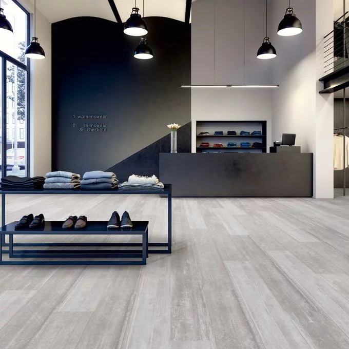 Polyflor Expona Commercial Grey Abstract vinyl flooring sample
