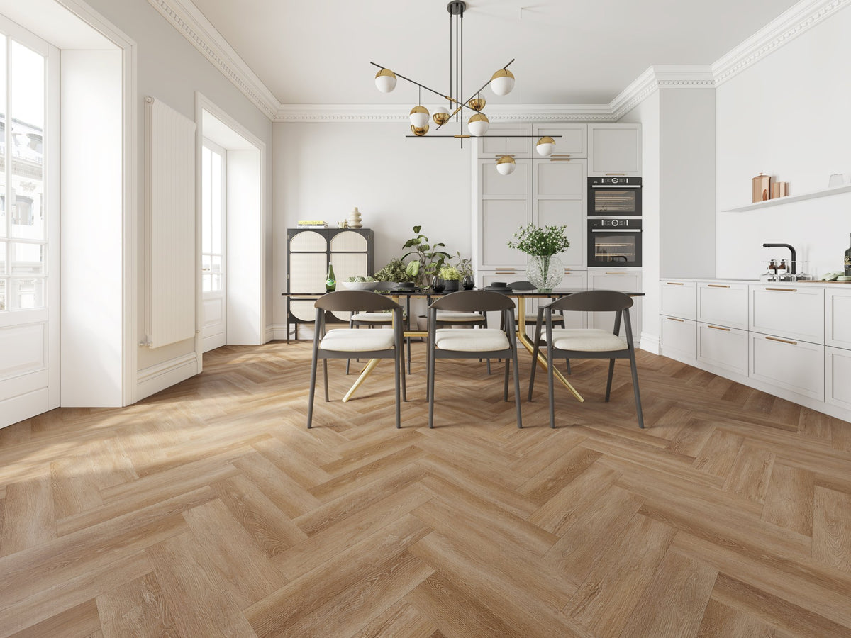 Ash Brown Herringbone LVT 2.5mm 0.55mm Dry-Back Parquet | Attraction