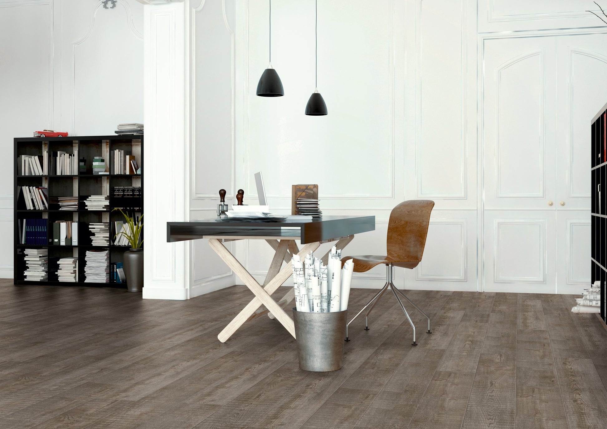 Grey Mystique Wood - Polyflor Expona Simplay room setting