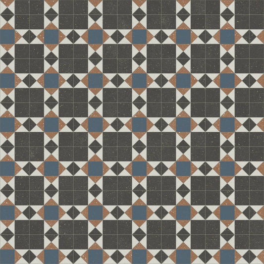 Polyflor Architex PUR Parlour Tile 3414 commercial vinyl sheet