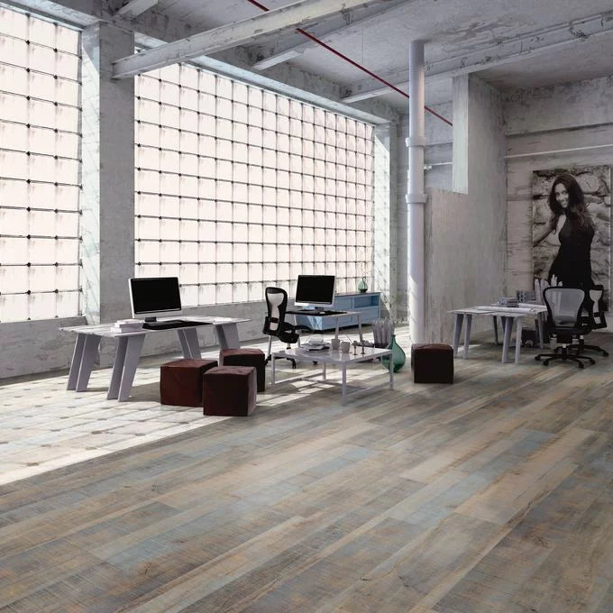 Polyflor Expona Commercial Blue Salvaged Wood vinyl flooring