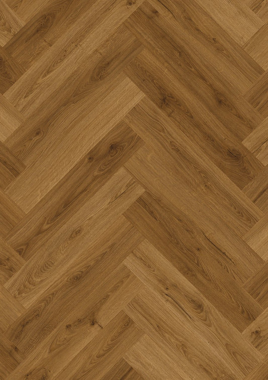 Quickstep Ciro Botanic Caramel Oak herringbone rigid vinyl