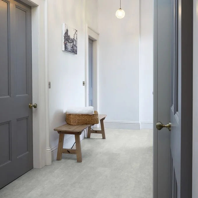 Polyflor Camaro Rigid Core Grey Flagstone SPC click LVT sample