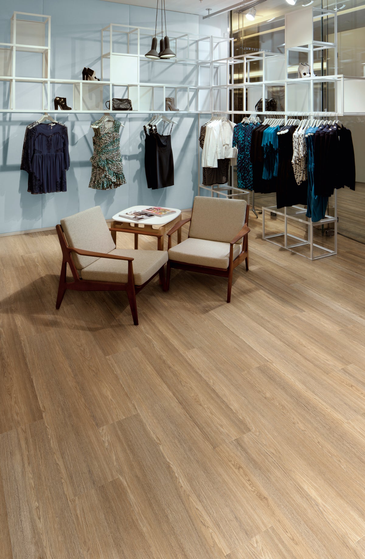 Natural Brushed Oak - Polyflor Expona Design room setting