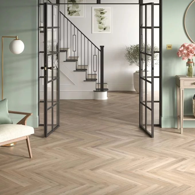 Polyflor Camaro Rigid Core Naked Blond Oak Herringbone SPC click LVT